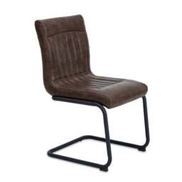 Set of 2 Felix Cantilever Dining Chairs, Faux Leather - thumbnail 3