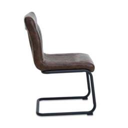 Set of 2 Felix Cantilever Dining Chairs, Faux Leather - thumbnail 4