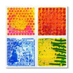 Happy Feet Barefoot Therapy Set of 4 Liquid Textured Sensory Floor Tile Play Mats - thumbnail 3