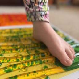 Happy Feet Barefoot Therapy Set of 4 Liquid Textured Sensory Floor Tile Play Mats - thumbnail 4