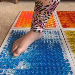 Happy Feet Barefoot Therapy Set of 4 Liquid Textured Sensory Floor Tile Play Mats - thumbnail 5
