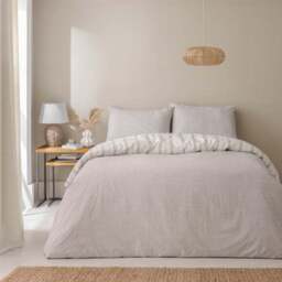 Pia Slub Stripe 100% Cotton Duvet Cover & Pillowcase Set - thumbnail 3