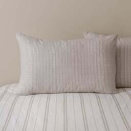 Pia Slub Stripe 100% Cotton Duvet Cover & Pillowcase Set - thumbnail 4