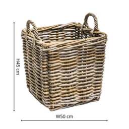 Set of 2 Square Wicker Log Baskets - thumbnail 5