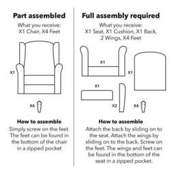 Oswald Check Wingback Armchair - thumbnail 3