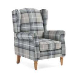 Oswald Check Wingback Armchair - thumbnail 2