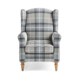 Oswald Check Wingback Armchair - thumbnail 4