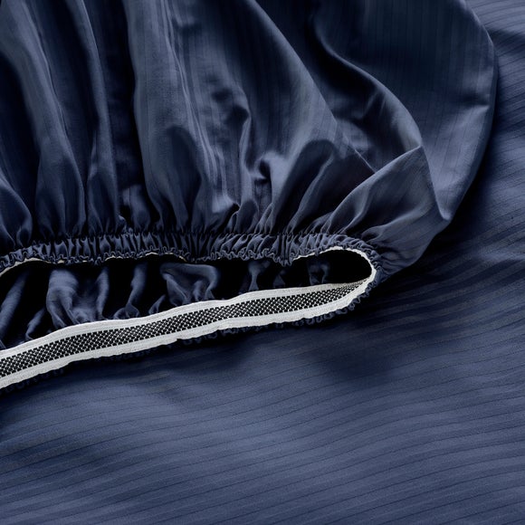 Hotel Cotton Stripe 400 Thread Count Grip Fitted Sheet - image 1