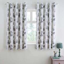 Sketched Woodland Blackout Eyelet Curtains - thumbnail 2