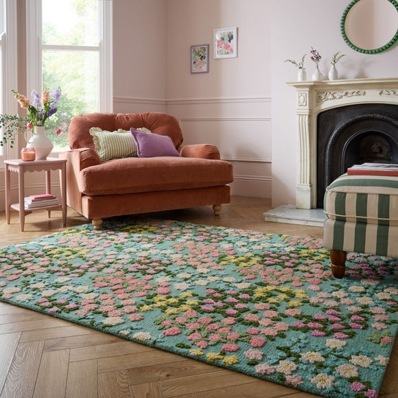 Country Garden Floral Wool Rug - image 1