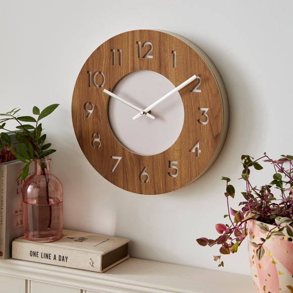 Dark Oak Effect Wall Clock - image 1