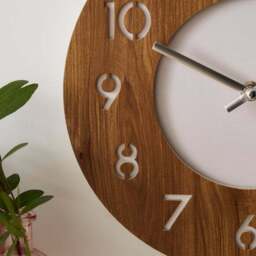 Dark Oak Effect Wall Clock - thumbnail 2