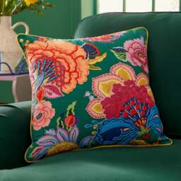 Sophie Robinson Enchanted Floral Cotton Square Cushion - thumbnail 1
