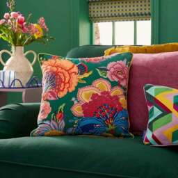 Sophie Robinson Enchanted Floral Cotton Square Cushion - thumbnail 4