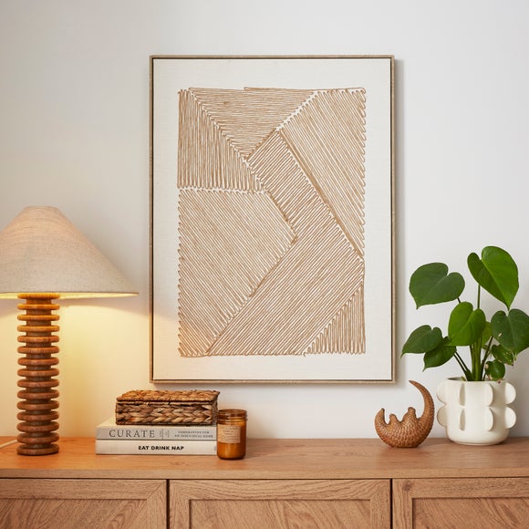 Wicker String Embroidered Framed Canvas - image 1