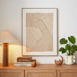 Wicker String Embroidered Framed Canvas - thumbnail 1