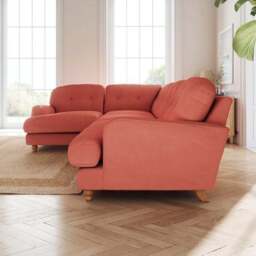 Martha Matte Plush Velvet Full Corner Sofa - thumbnail 2