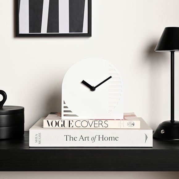 Interval Arched Cut Out Steel Desk Clock - image 1