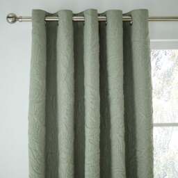 Filey Leaf Blackout Eyelet Curtains - thumbnail 1