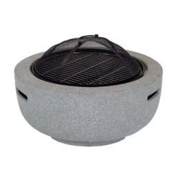 Charles Bentley Round BBQ Fire Pit with Mesh Cover - thumbnail 4