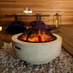 Charles Bentley Round BBQ Fire Pit with Mesh Cover