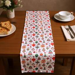 Dexam Christmas Baubles Cotton Table Runner - thumbnail 1