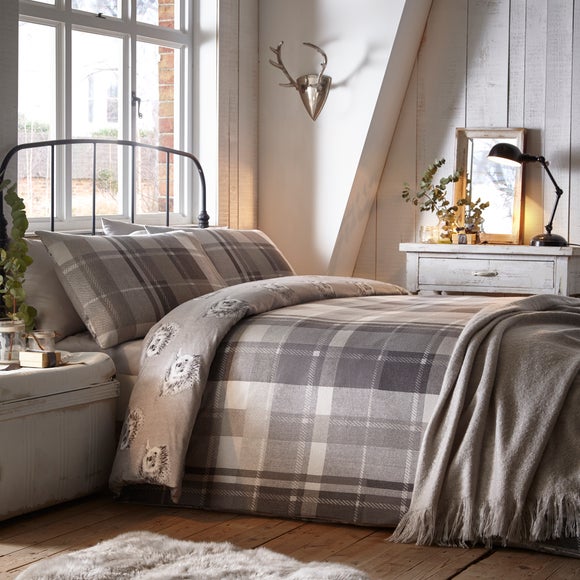 Dream & Drapes Colville Check 100% Brushed Cotton Reversible Duvet Cover & Pillowcase Set