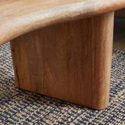 Ludo Kidney Shaped Coffee Table, Mango Wood - thumbnail 4