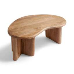 Ludo Kidney Shaped Coffee Table, Mango Wood - thumbnail 5