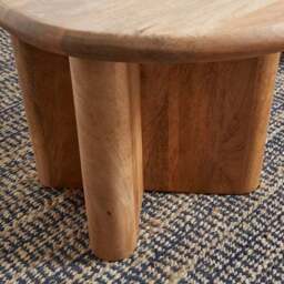 Ludo Kidney Shaped Coffee Table, Mango Wood - thumbnail 3