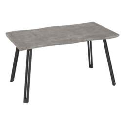 Quebec Wave 4 Seater Rectangular Dining Table, Grey Concrete Effect