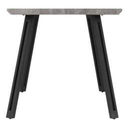 Quebec Wave 4 Seater Rectangular Dining Table, Grey Concrete Effect - thumbnail 3