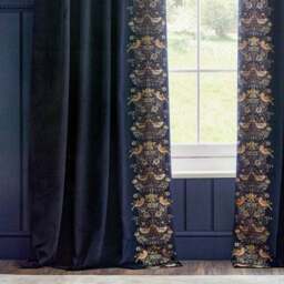 Morris & Co. Strawberry Thief Embroidered Pencil Pleat Curtains - thumbnail 4