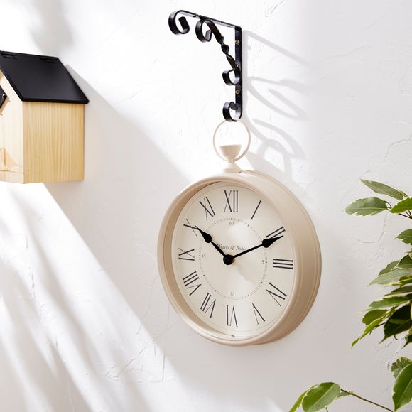 Cream Vintage Pocket Watch Indoor Outdoor Wall Clock - image 1