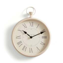 Cream Vintage Pocket Watch Indoor Outdoor Wall Clock - thumbnail 4