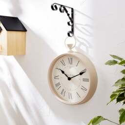 Cream Vintage Pocket Watch Indoor Outdoor Wall Clock