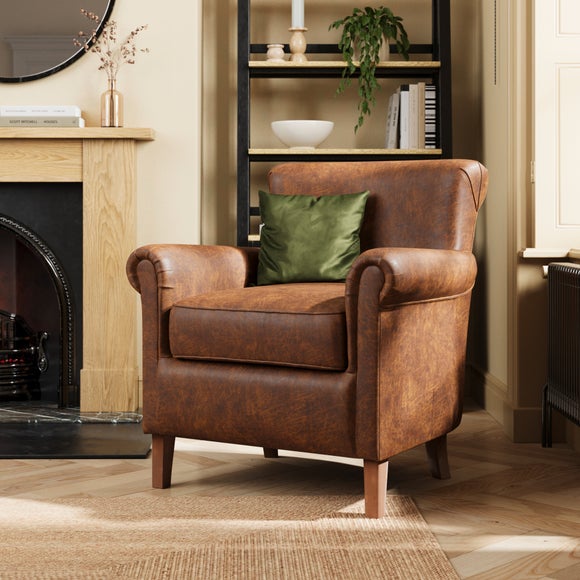 Alba Relaxed Faux Leather Occasional Armchair - image 1