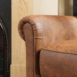 Alba Relaxed Faux Leather Occasional Armchair - thumbnail 4