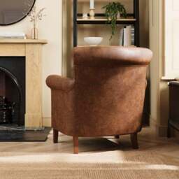 Alba Relaxed Faux Leather Occasional Armchair - thumbnail 2