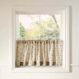 Bees Café Style Unlined Slot Top Single Curtain - thumbnail 3