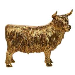 Hestia Gold Highland Cow Ornament - thumbnail 3