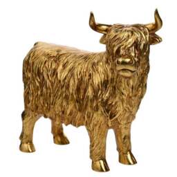 Hestia Gold Highland Cow Ornament - thumbnail 2