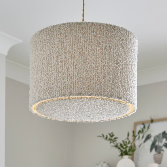 Hazelle Boucle Shallow Drum Lamp Shade - image 1