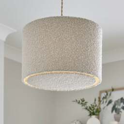 Hazelle Boucle Shallow Drum Lamp Shade