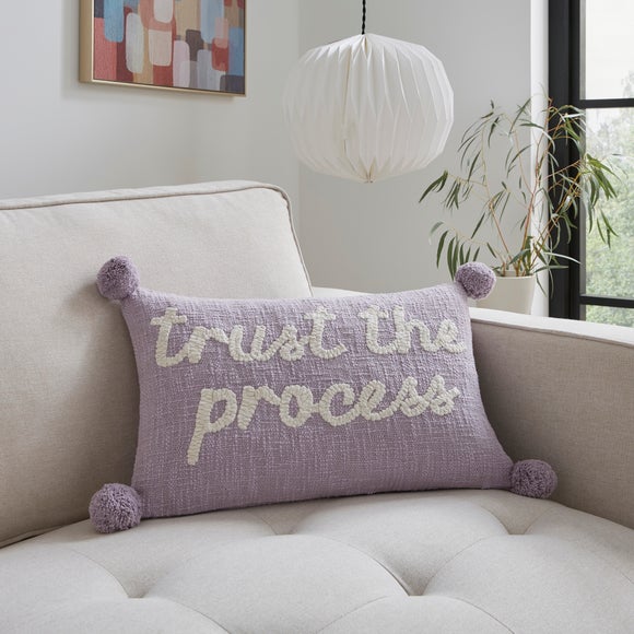 Trust the Process Embroidered Rectangular Cushion by Dunelm