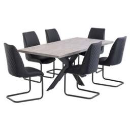 Rimini 6-8 Seater Rectangular Extendable Dining Table, Light Grey - thumbnail 2