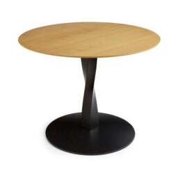 Arlette 4 Seater Round Dining Table, Solid Oak and Oak Veneer - thumbnail 5