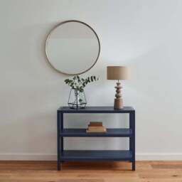 Natural Wood Veneer Round Wall Mirror - thumbnail 2