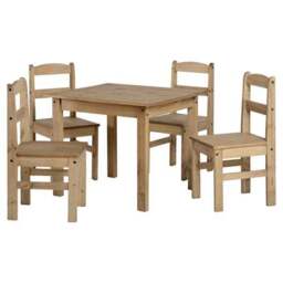Panama 4 Seater Square Dining Table with 4 Chairs, Pine - thumbnail 2