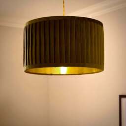 Sawyer Pleated Velvet Drum Lamp Shade - thumbnail 2